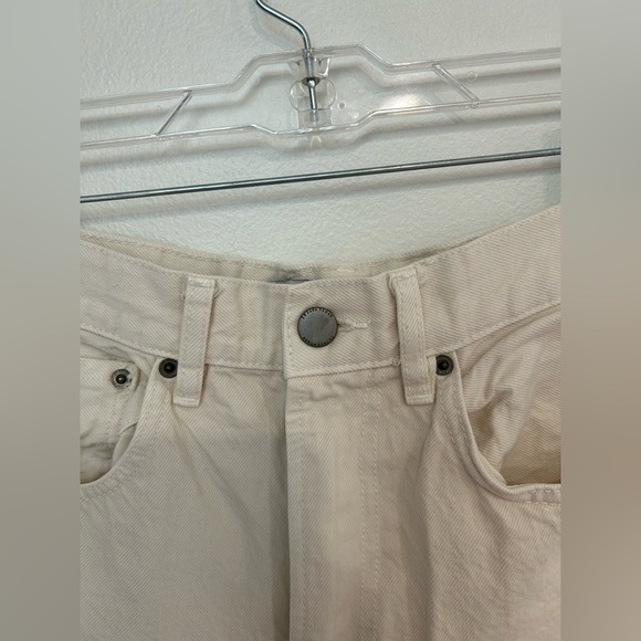 ZARA high rise wide leg cropped jeans cream size 2/26 - Picture 13 of 14